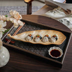 Aurelia Leaf Ceramic Sushi Plate