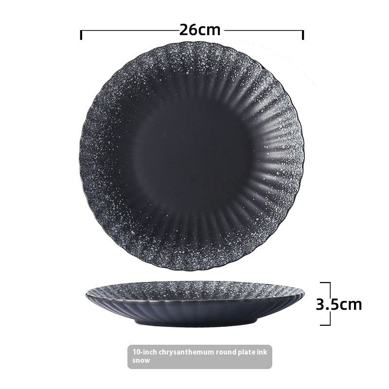 Chrysanthemum Crest Glazed Steak Plate