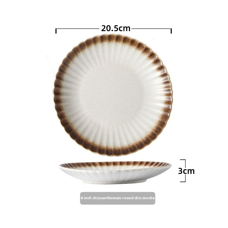 Chrysanthemum Crest Glazed Steak Plate