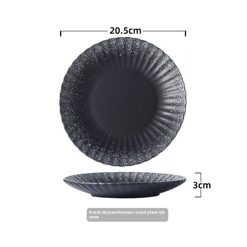 Chrysanthemum Crest Glazed Steak Plate