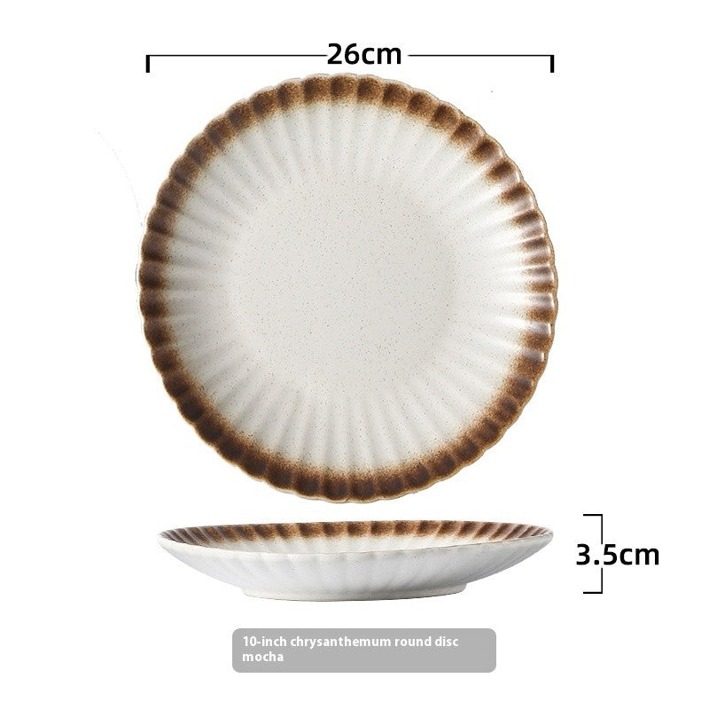 Chrysanthemum Crest Glazed Steak Plate