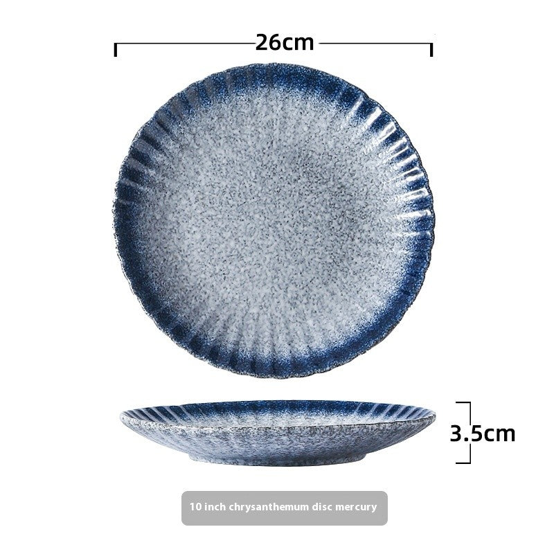 Chrysanthemum Crest Glazed Steak Plate