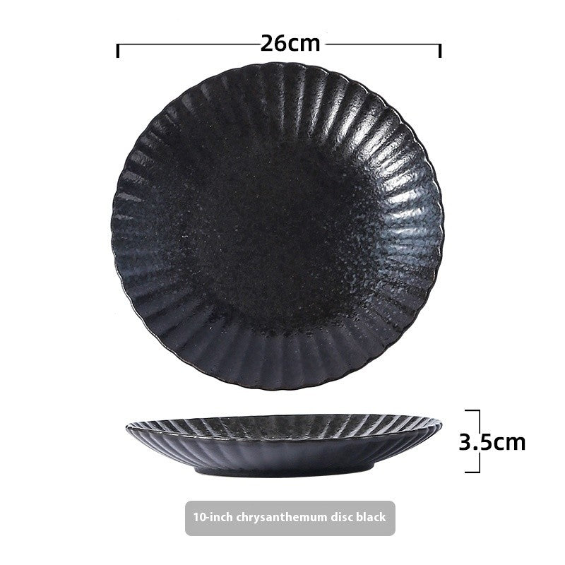 Chrysanthemum Crest Glazed Steak Plate