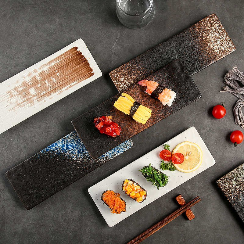 Darkline Artisan Rectangular Sushi Plate