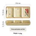 Koyo Trio-Section Ceramic Sauce Plate