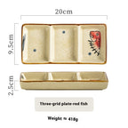 Koyo Trio-Section Ceramic Sauce Plate