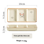 Koyo Trio-Section Ceramic Sauce Plate