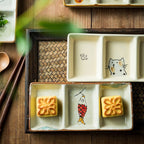 Koyo Trio-Section Ceramic Sauce Plate