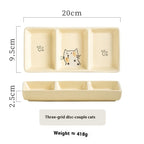 Koyo Trio-Section Ceramic Sauce Plate
