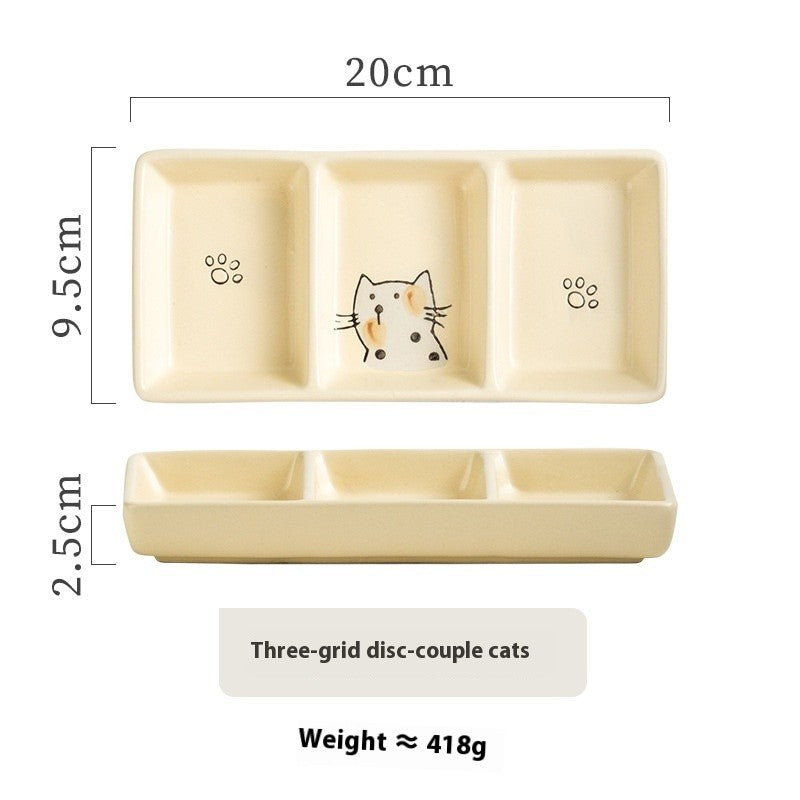 Koyo Trio-Section Ceramic Sauce Plate