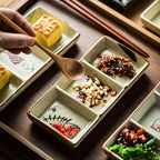 Koyo Trio-Section Ceramic Sauce Plate