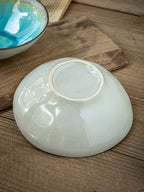 Midnight Shard Crackle-Glaze Salad Bowl