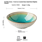 Midnight Shard Crackle-Glaze Salad Bowl